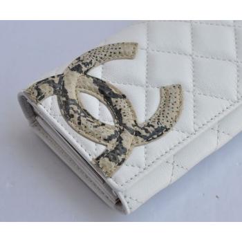 Chanel Wallet 164 White Snake Leather Ladies Wallet