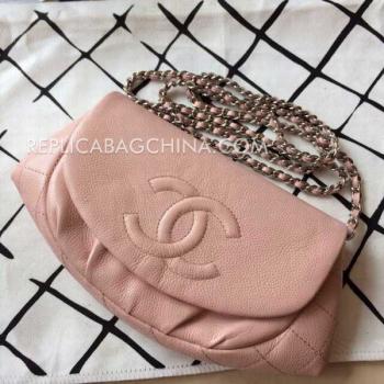 Chanel Cross Body Bag Calfskin Handbag Chain Pink