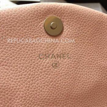 Chanel Cross Body Bag Calfskin Handbag Chain Pink