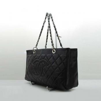 Chanel Shopping bags 36087 Black Lambskin Ladies