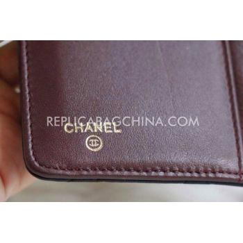 Chanel Purse Calfskin Wallet Short Brown