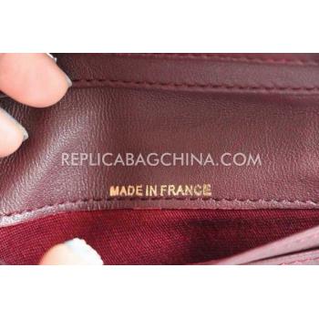 Chanel Purse Calfskin Wallet Short Brown