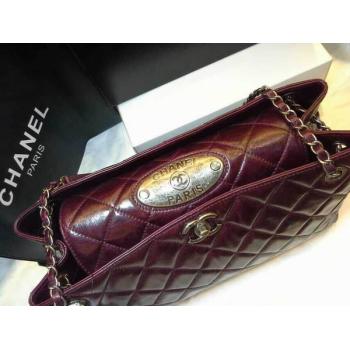 Chanel Purplish Red Red Handbag Leather Shoulder Bag