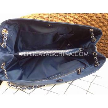 Chanel Nylon Shoulder Bag Handbag Blue