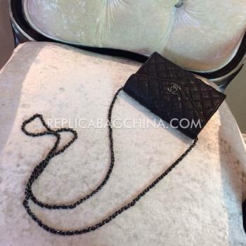 Cheap Chanel 2way Snakeskin Purse  Black