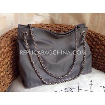 Chanel Handbag Nylon Gray