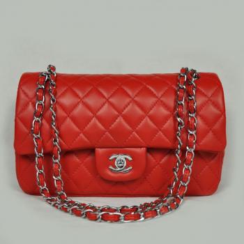 Chanel  Flap bags 1112 Red Lambskin Ladies Bags