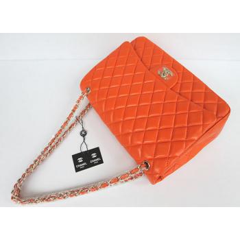 Cheap Chanel  Flap bags 01116 Orange HandBags Ladies