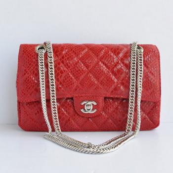 Replica Chanel  Flap bags 1112 Snake Leather Small Ladies Bag