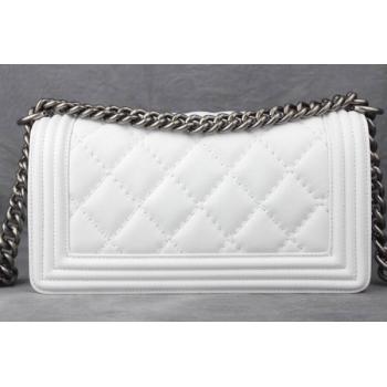 Chanel New Arrival White Calfskin Shoulder Bag Le Boy