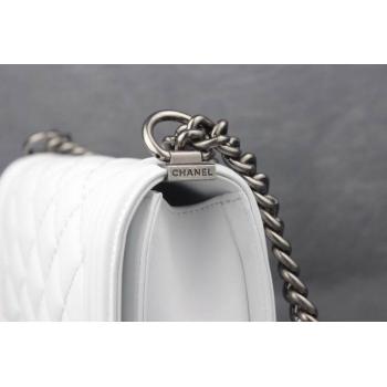 Chanel New Arrival White Calfskin Shoulder Bag Le Boy