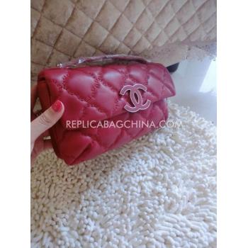 Chanel Red Purse Wallet Leather HM04922