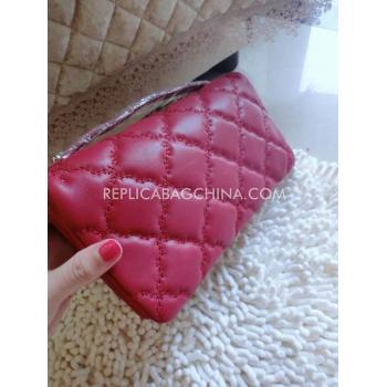 Chanel Red Purse Wallet Leather HM04922