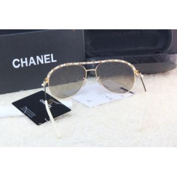 Chanel Gold Oval Sunglass Replica