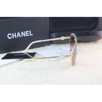 Chanel Gold Oval Sunglass Replica