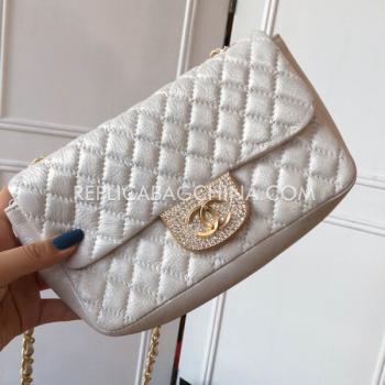 Chanel Leather Cross Body Bag  Flap White Replica