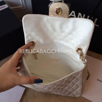 Chanel Leather Cross Body Bag  Flap White Replica