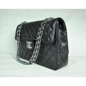 Cheap Chanel  Flap bags 46558 Black Cow Leather Ladies Bags