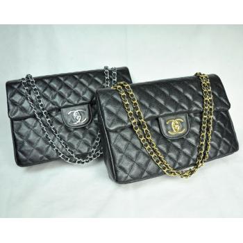 Cheap Chanel  Flap bags 46558 Black Cow Leather Ladies Bags