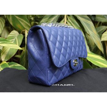 Chanel  Flap bags 51113 Blue Cow Leather Medium Handbag