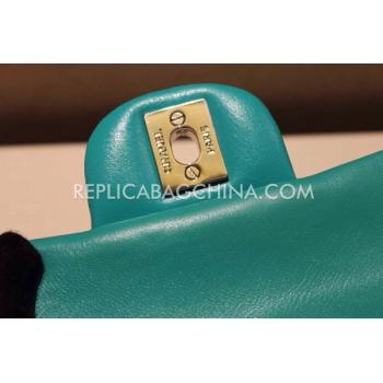 Chanel Patent Leather Handbag Mini Green  Flap Replica