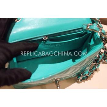 Chanel Patent Leather Handbag Mini Green  Flap Replica