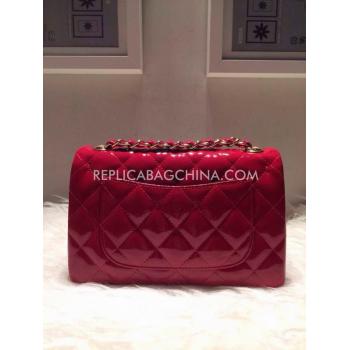 Chanel  Flap Red Shoulder Bag Genuine Leather