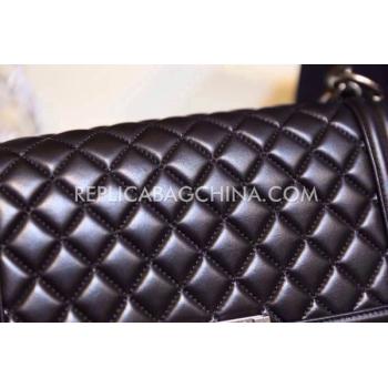 Replica Chanel Lambskin  Black Le Boy Cross Body Bag