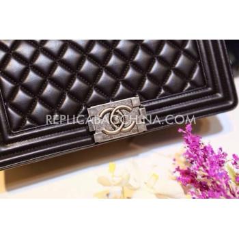 Replica Chanel Lambskin  Black Le Boy Cross Body Bag