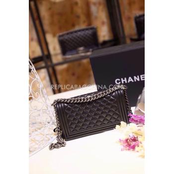 Replica Chanel Lambskin  Black Le Boy Cross Body Bag