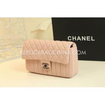 Replica Chanel Handbag Lattice Stripe Apricot  Flap Calfskin