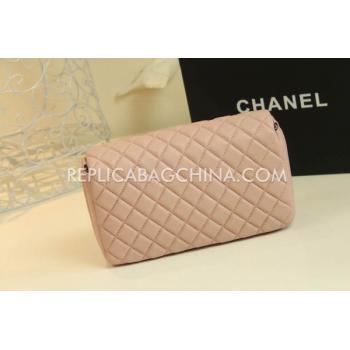 Replica Chanel Handbag Lattice Stripe Apricot  Flap Calfskin