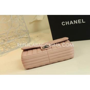 Replica Chanel Handbag Lattice Stripe Apricot  Flap Calfskin