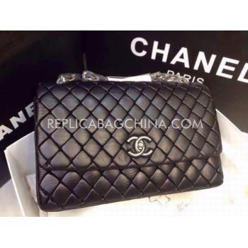 Cheap Chanel Calfskin Black Cross Body Bag Handbag Replica