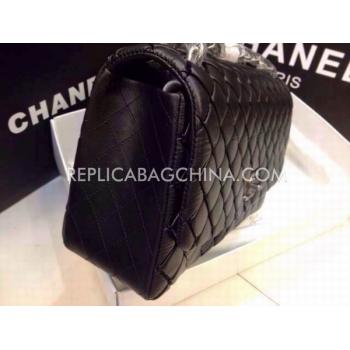 Cheap Chanel Calfskin Black Cross Body Bag Handbag Replica