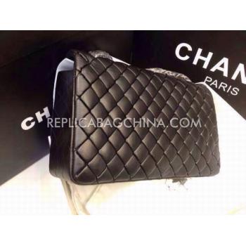 Cheap Chanel Calfskin Black Cross Body Bag Handbag Replica