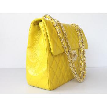 Chanel  Flap bags 1114 Yellow Lambskin Medium Bag