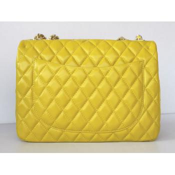 Chanel  Flap bags 1114 Yellow Lambskin Medium Bag