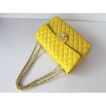 Chanel  Flap bags 1114 Yellow Lambskin Medium Bag