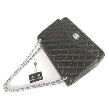 Chanel  Flap bags 01116 Black Cow Leather HandBags