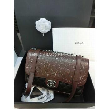 Chanel Brown Cross Body Bag Calfskin Handbag