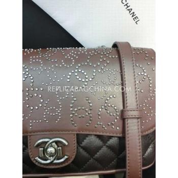 Chanel Brown Cross Body Bag Calfskin Handbag