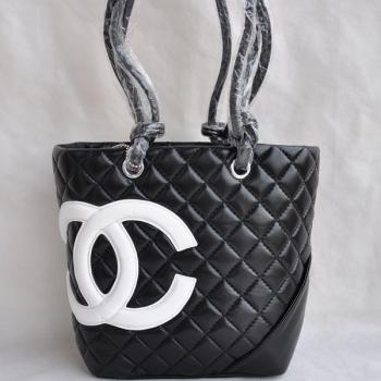 Chanel Cambon bags 25167 Black Lambskin Small Handbag Replica