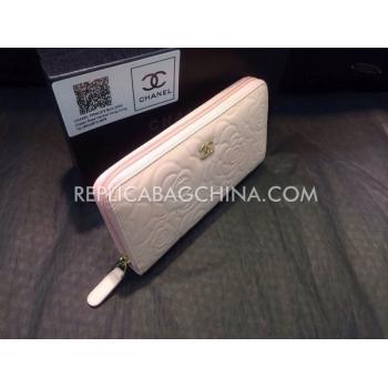 Chanel White Wallet Genuine Leather Purse