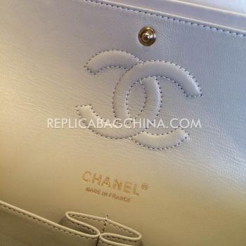 Chanel 2way Stripe White  Flap Genuine Leather