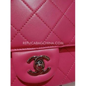 Chanel Red Lambskin Shoulder Bag  Flap