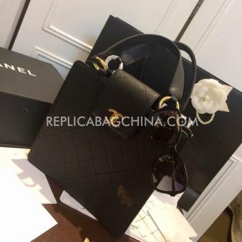 Chanel Leather Handbag  Black