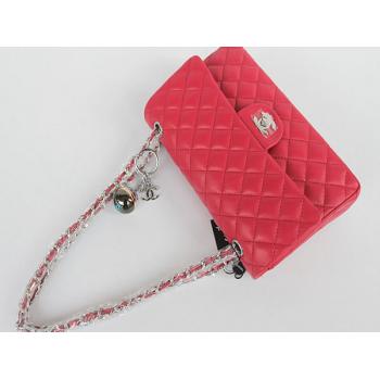 Quality Chanel  Flap bags 01112A Red Cross Body Bag Ladies