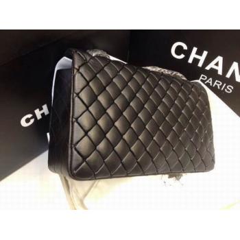 Chanel Handbag Black Calfskin Reissue 2.55