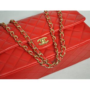 Chanel  Flap bags 28600 Red Lambskin Cross Body Bag